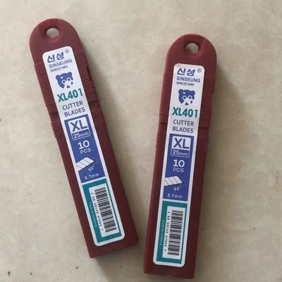چاقوی ایمنی 25mm 18mm SK2 تیغه های برش فولاد کربن برای بسته بندی جعبه داخلی 126mm