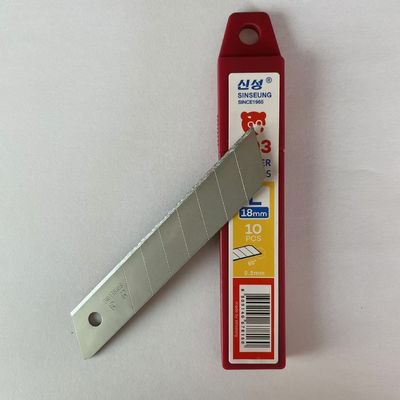 0.5mm تیغه برش نقره ای 18mm فولاد کربن 60° زاویه 8 بخش